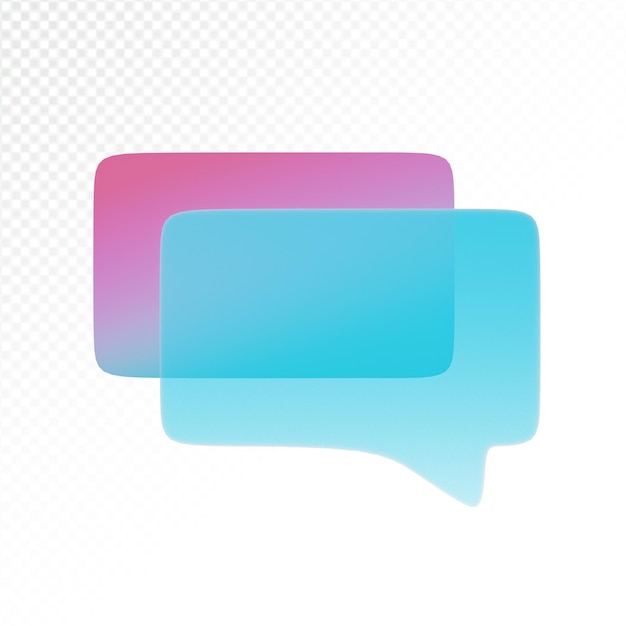 3d Chat Box Bubble Gradient