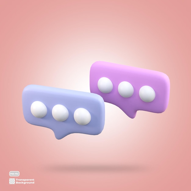 3D chat bubble icon render