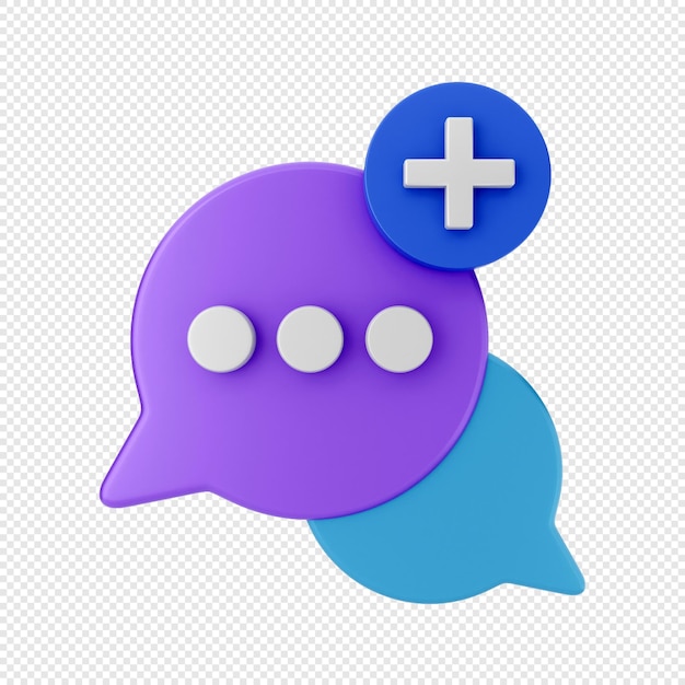 3d chat bubble notification icon add group chat