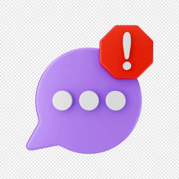 3d chat bubble notification icon report problem