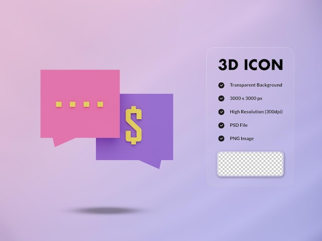 3D chat icon 3d render illustration