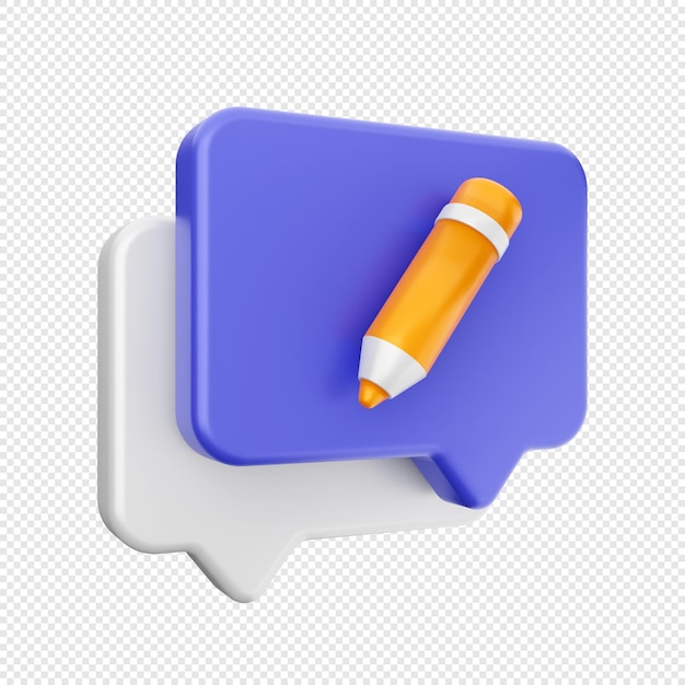 3d chat message mail icon illustration