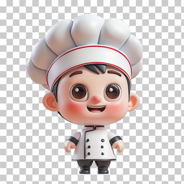 3D Chef cartoon model isolated on transparent