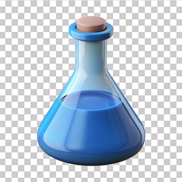 PSD 3d chemistry flask isolated on white background scientific technology laboratory biotechnology chemistry science concepts trendy vector in 3d style