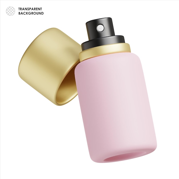 PSD 3d chic pink sunscreen spray bottle with golden cap