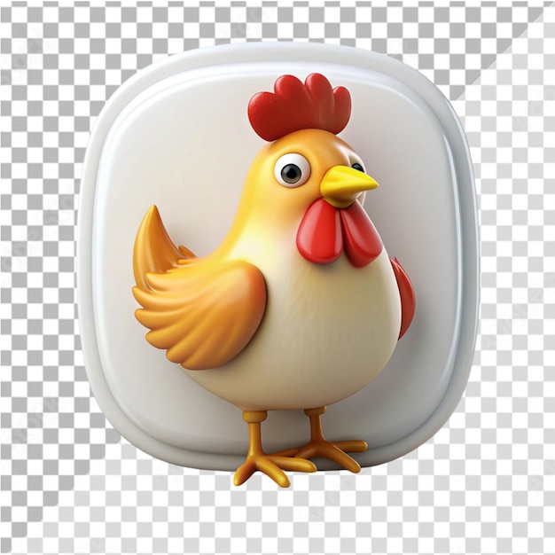 PSD 3d chick icon on transparent background