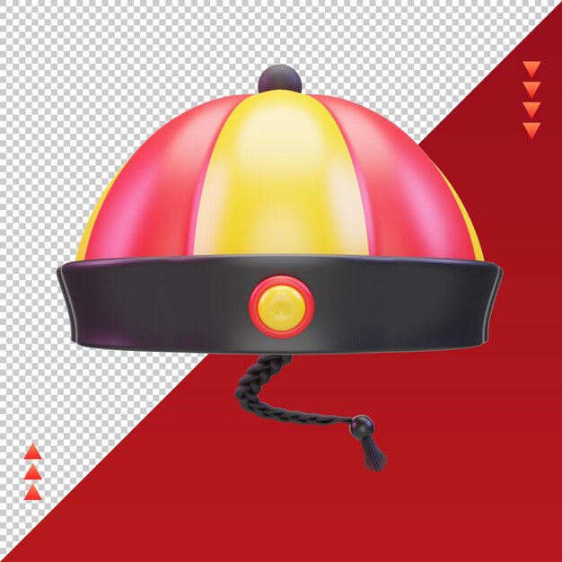 3d chinese new year Chinese cap icon rendering front view