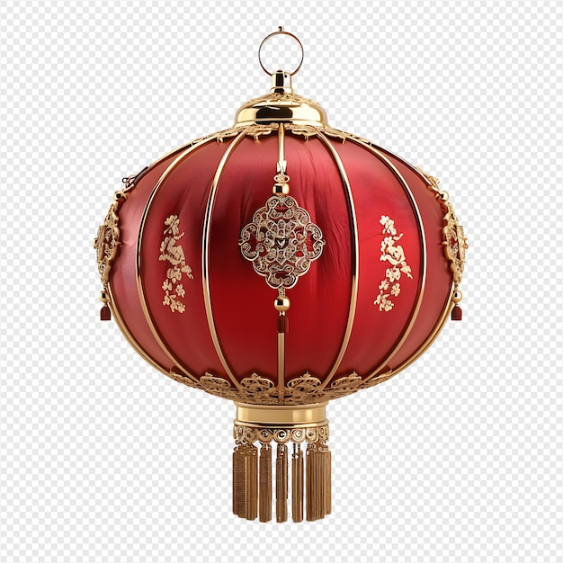 PSD 3d chinese new year lantern on isolated transparent background