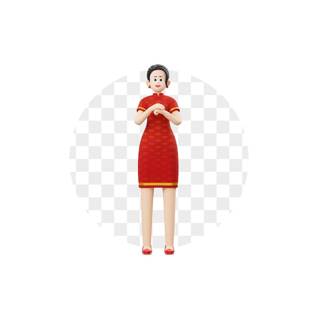 3D Chinese New Year Woman Character Greeting