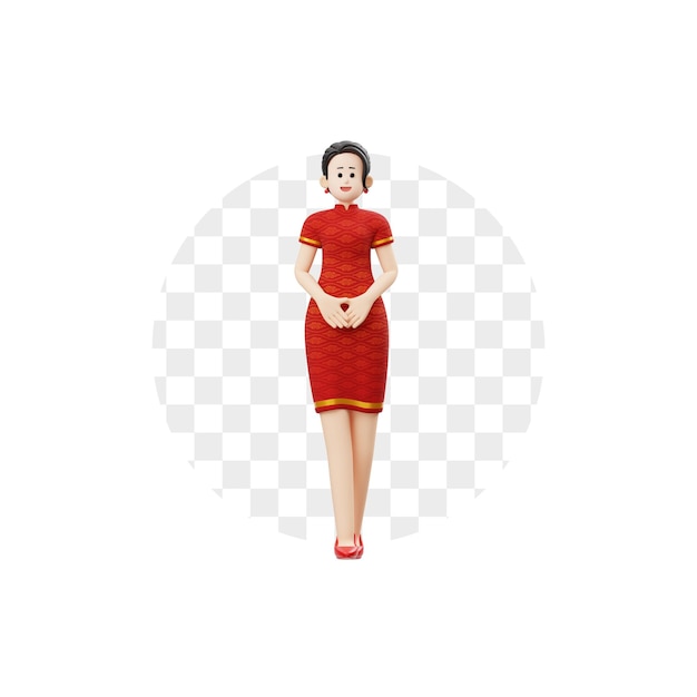 3D Chinese New Year Woman Character