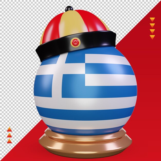 3d chinese newyear Greece flag rendering front view