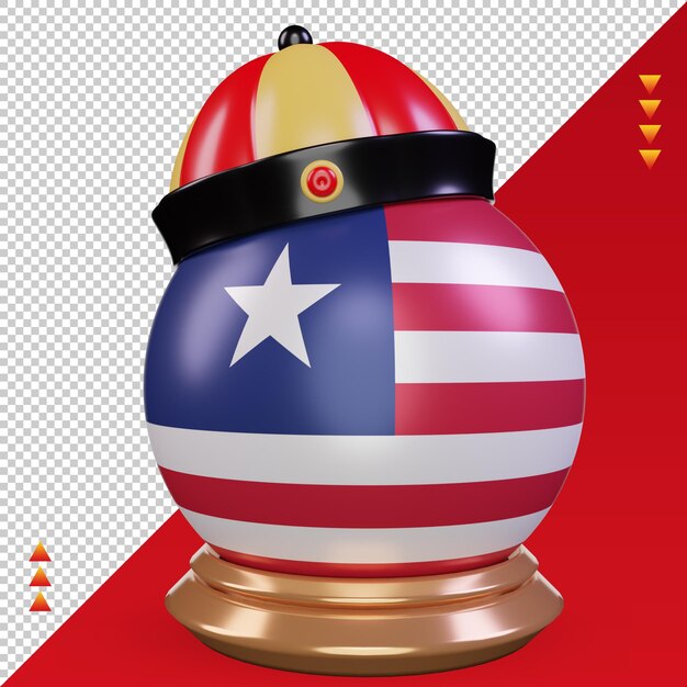 3d chinese newyear Liberia flag rendering front view