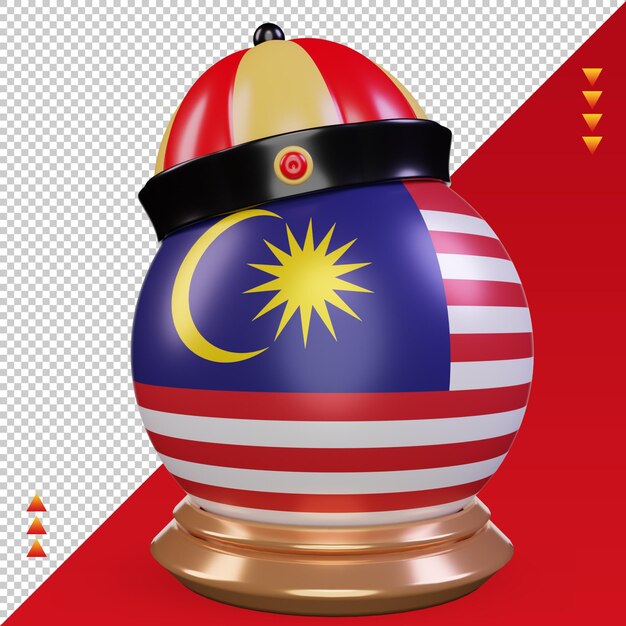 3d chinese newyear Malaysia flag rendering front view