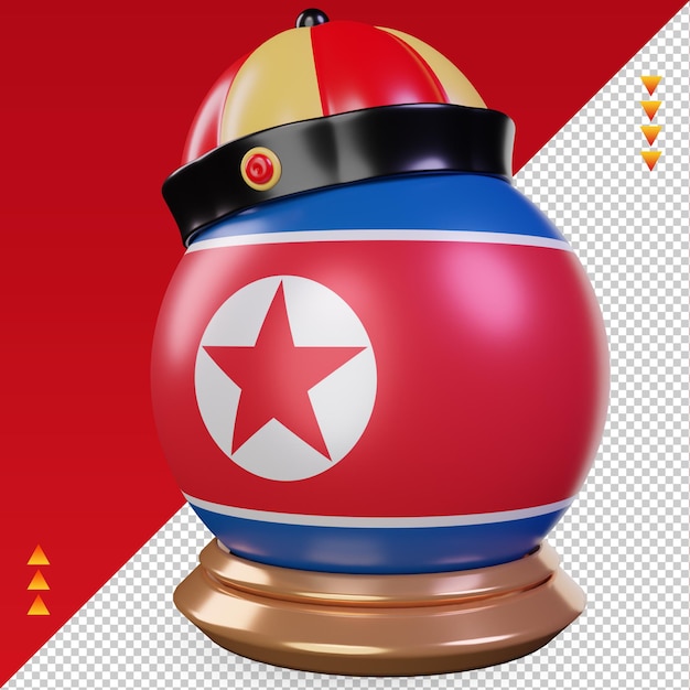 3d chinese newyear North Korea flag rendering right view