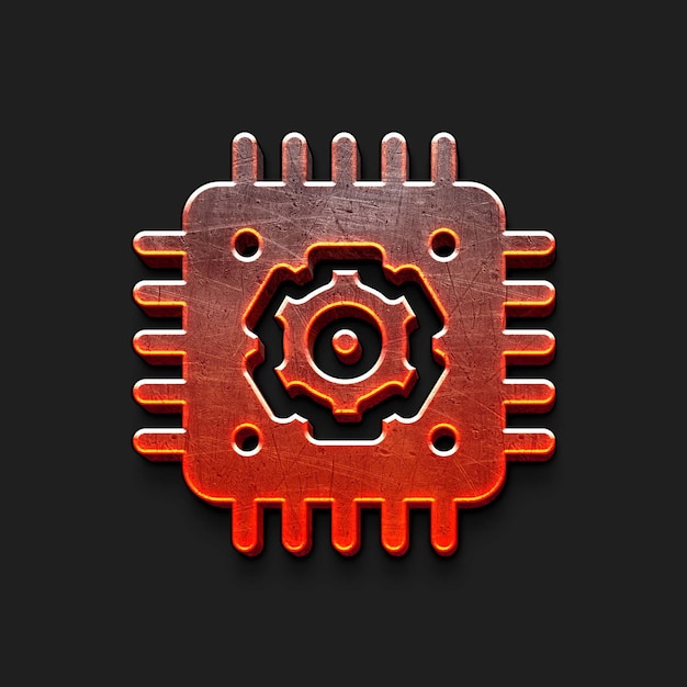 PSD 3d chip processor icon