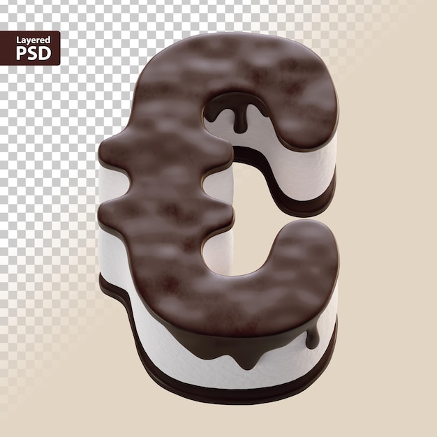 3d chocolate cake euro sign