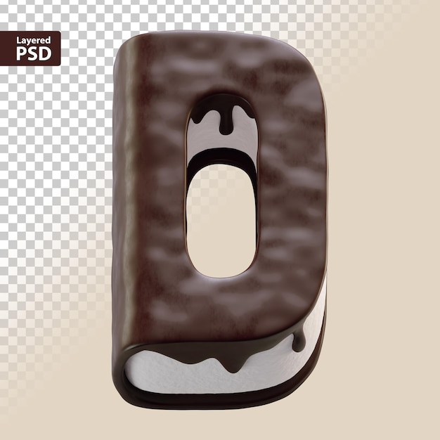 3d chocolate cake letter D