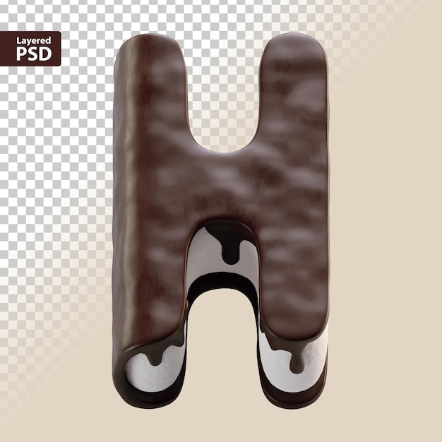 3d chocolate cake letter H