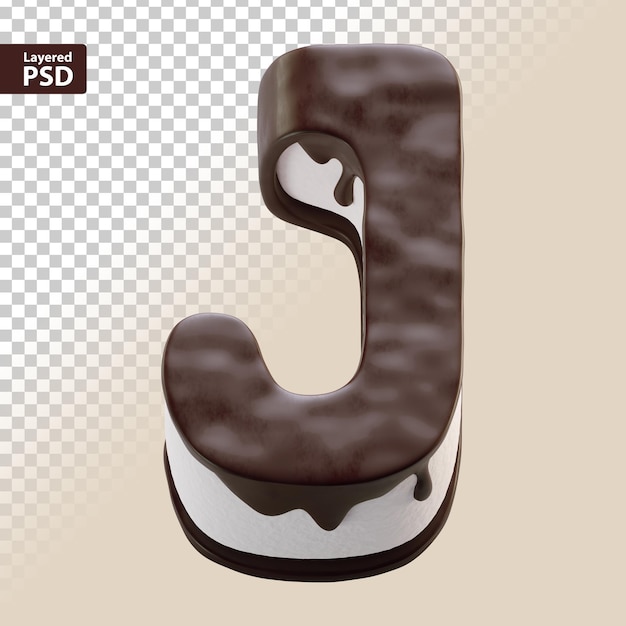 3d chocolate cake letter J