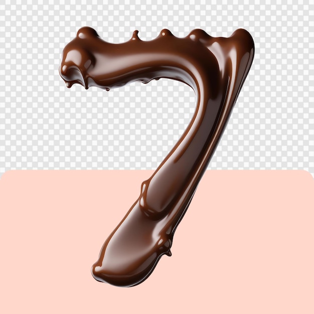 PSD 3d chocolate number set