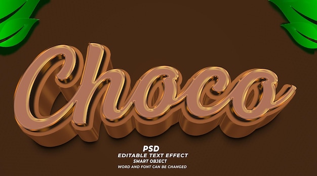 PSD 3d chocolate text effect with a brown background