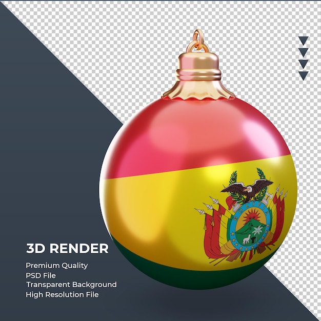 PSD 3d christmas ball bolivia flag rendering left view