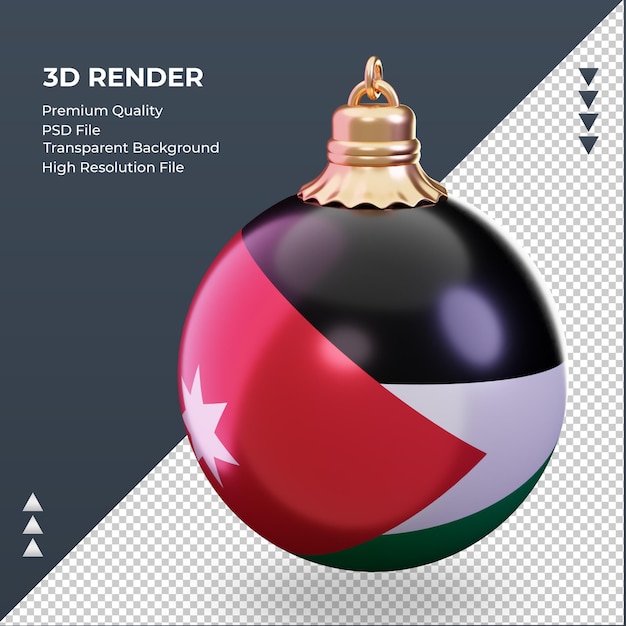 3d christmas ball Jordan flag rendering right view