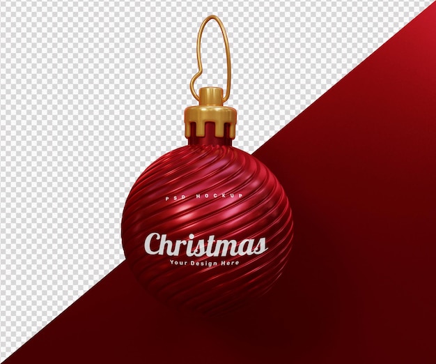 3d christmas ball mockup or 3d realistic christmas ball with mockup