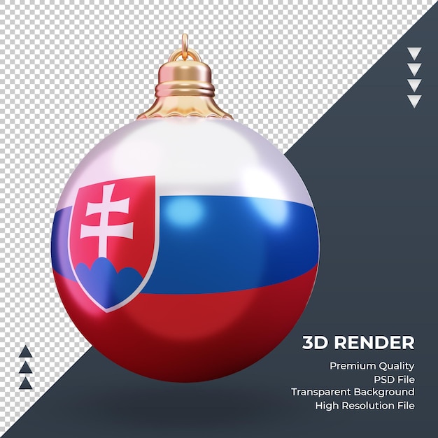 3d christmas ball Slovakia flag rendering front view