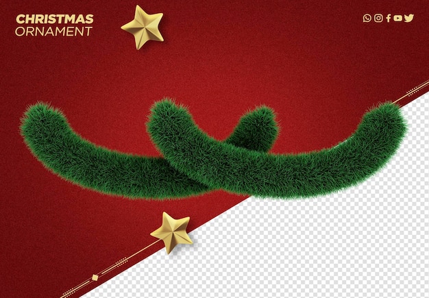 3d Christmas decorations for advertising design compositions