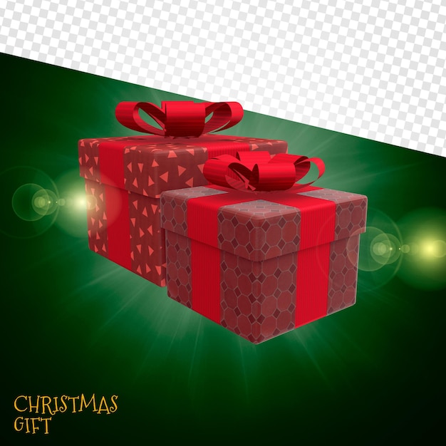 3D Christmas Gift for Premium Composition Psd