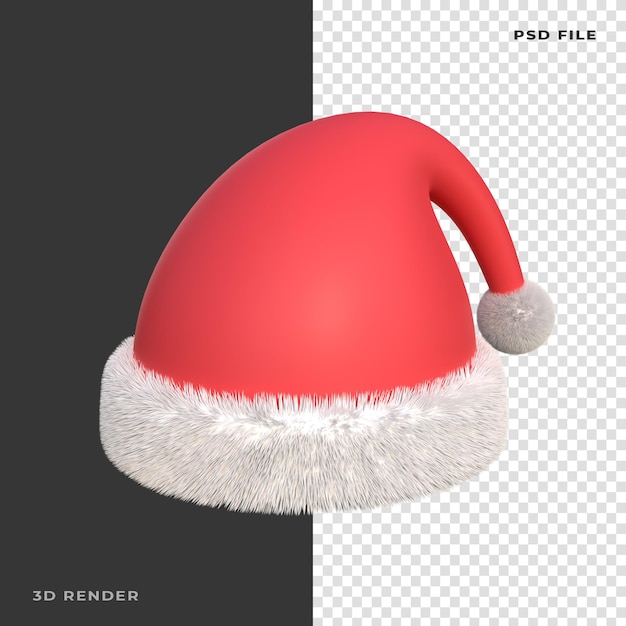 3D Christmas Hat Rendered on transparent background