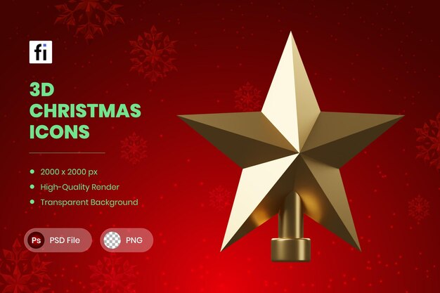 PSD 3d christmas illustration christmas star