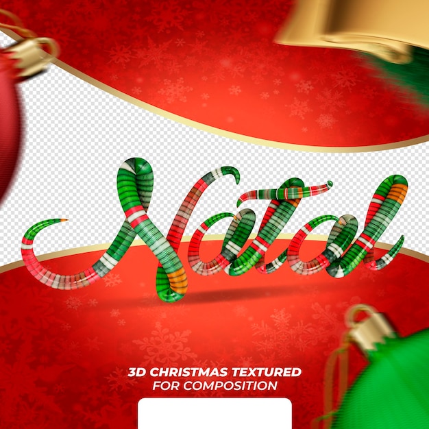 3d christmas logo for composition selo natal in brazil