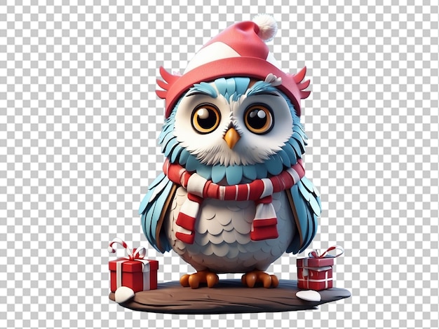 3d Christmas owl