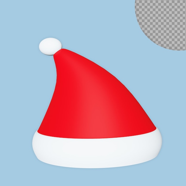 3d christmas santa hat rendering design isolated