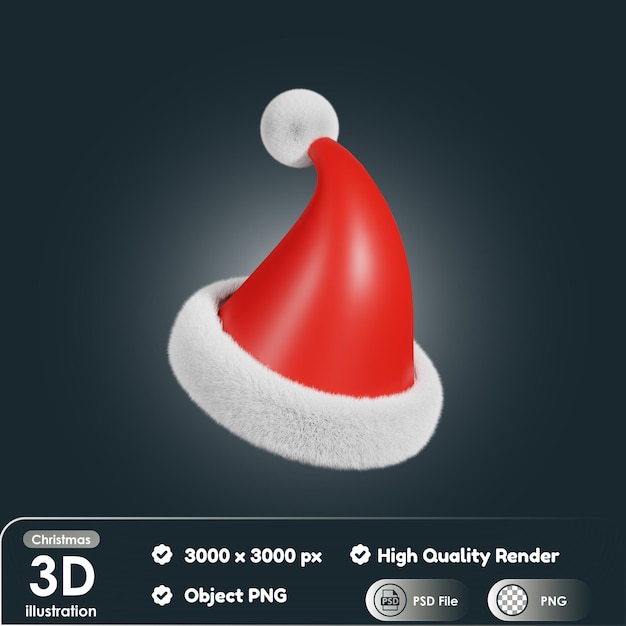 3d Christmas Santa Hat