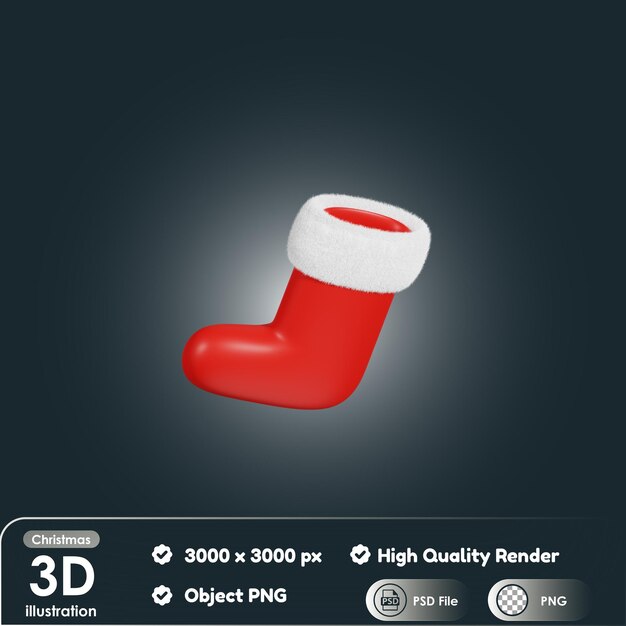 3d Christmas Santa Sock