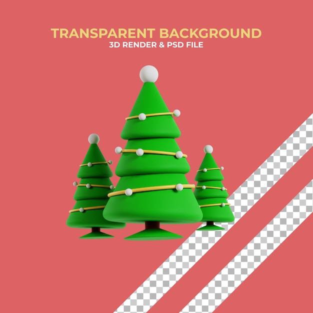 3d christmas tree icon rendering