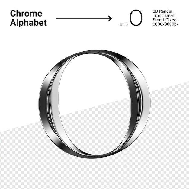 3D Chrome Alphabet Letter O