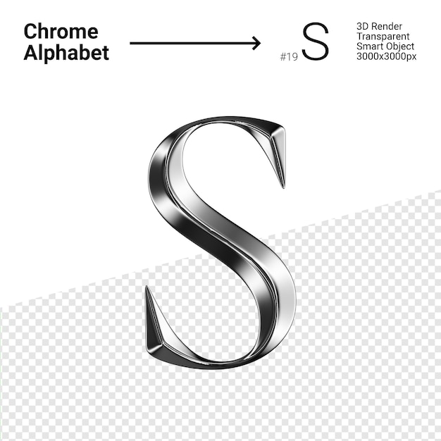 3D Chrome Alphabet Letter S