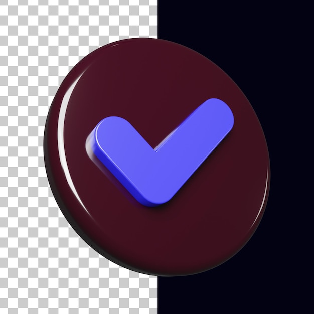 3d circle with check mark icon