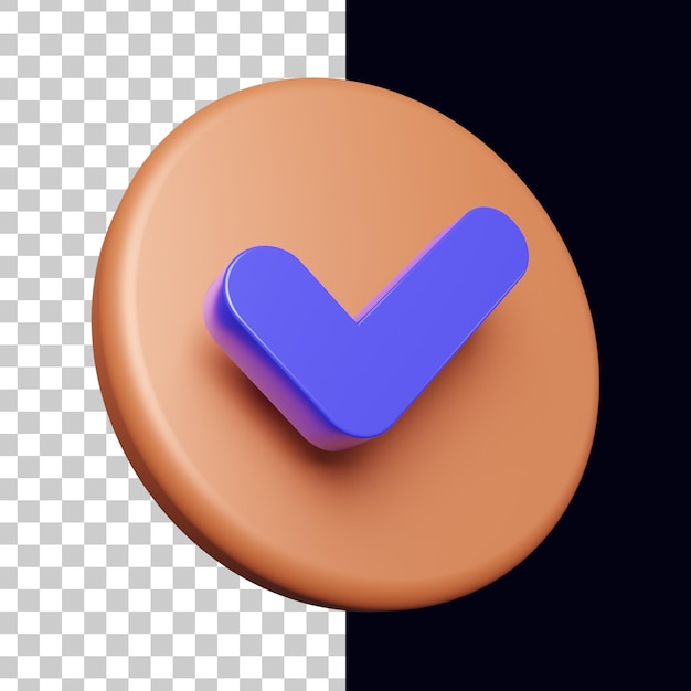 3d circle with check mark icon