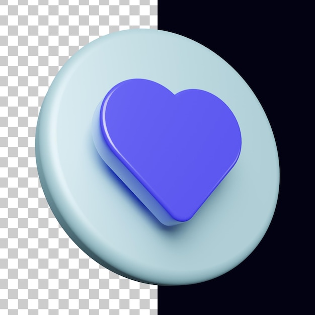 3d circle with cute love icon