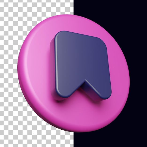 3d circle with save or bookmark icon