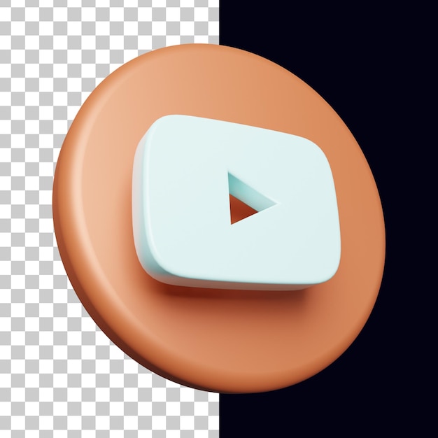 3d circle with youtube logo