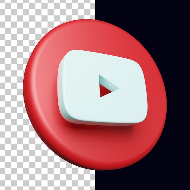 3d circle with youtube logo