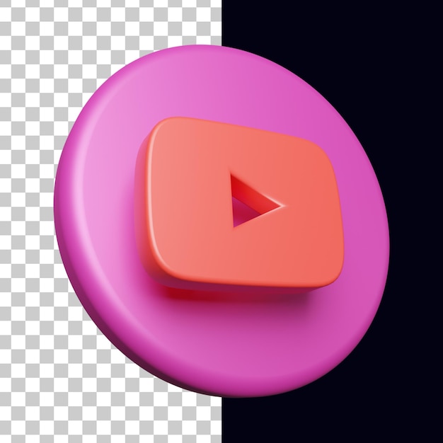 3d circle with youtube logo