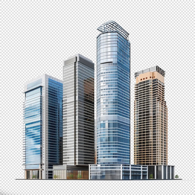 3D city building design transparent background