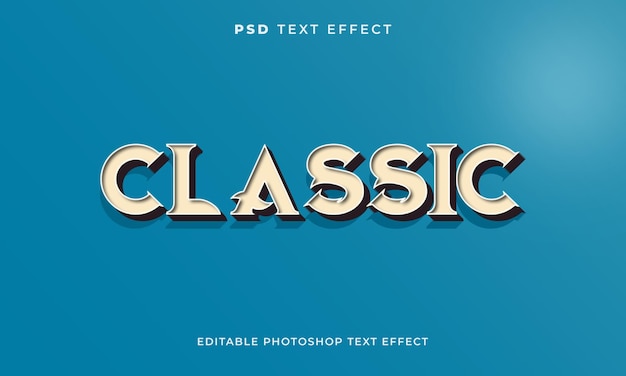 3D classic text effect template with